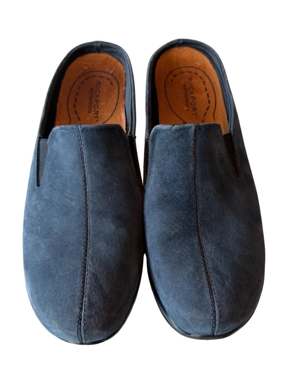 Rockport Women’s Waterproof Hydro-Shield Leather Clogs In Blue Size 7.5